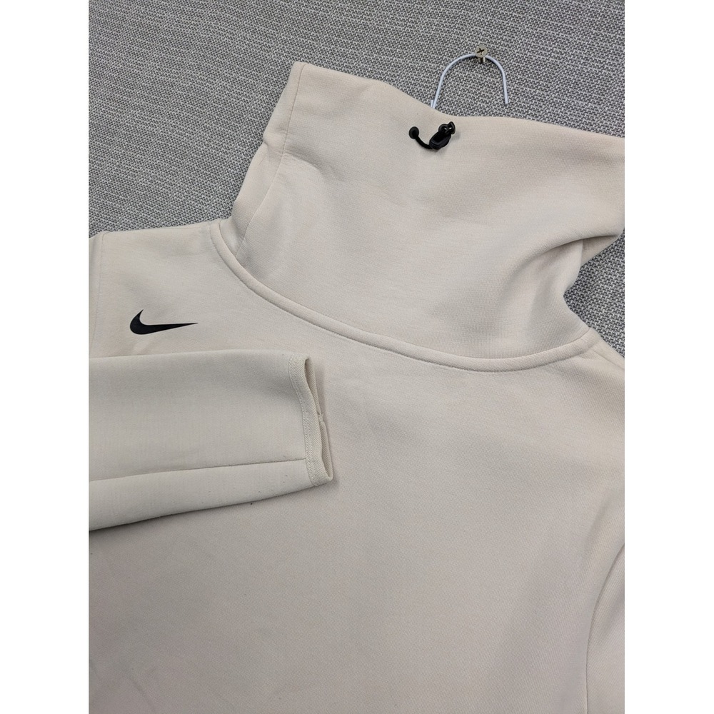 Nike Dri-FIT Womens Cowl Neck Pullover Top Beige Oatmeal Size S 4507